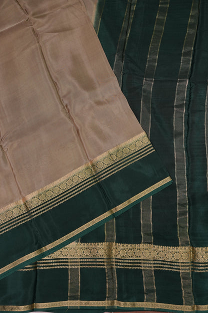 Plain Crepe Silk Saree - Champagne Beige