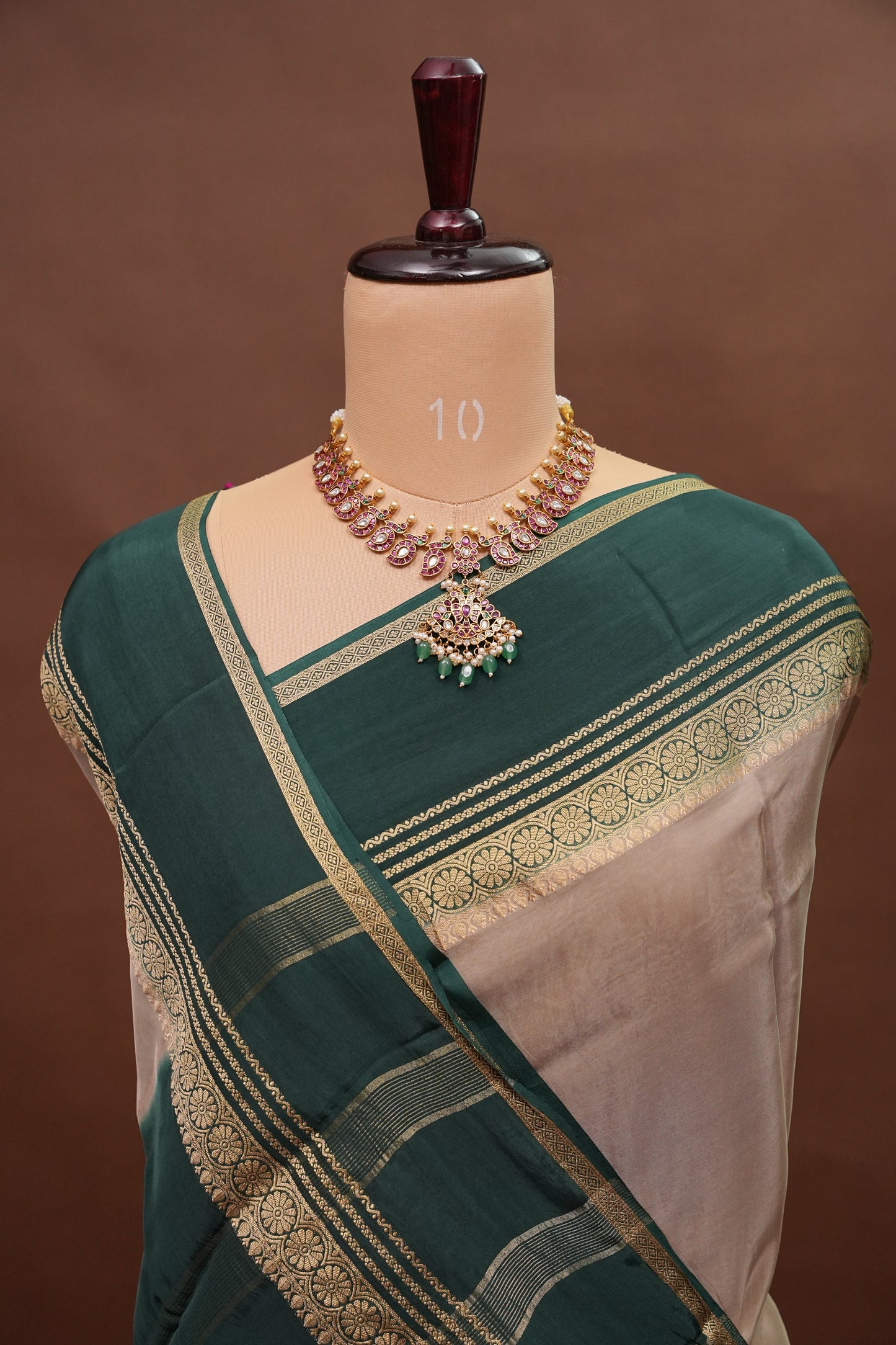 Plain Crepe Silk Saree - Champagne Beige