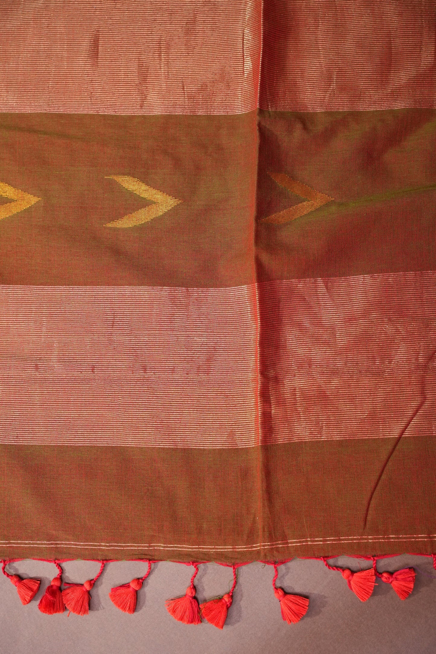 Soft Pure Cotton Saree - Brown