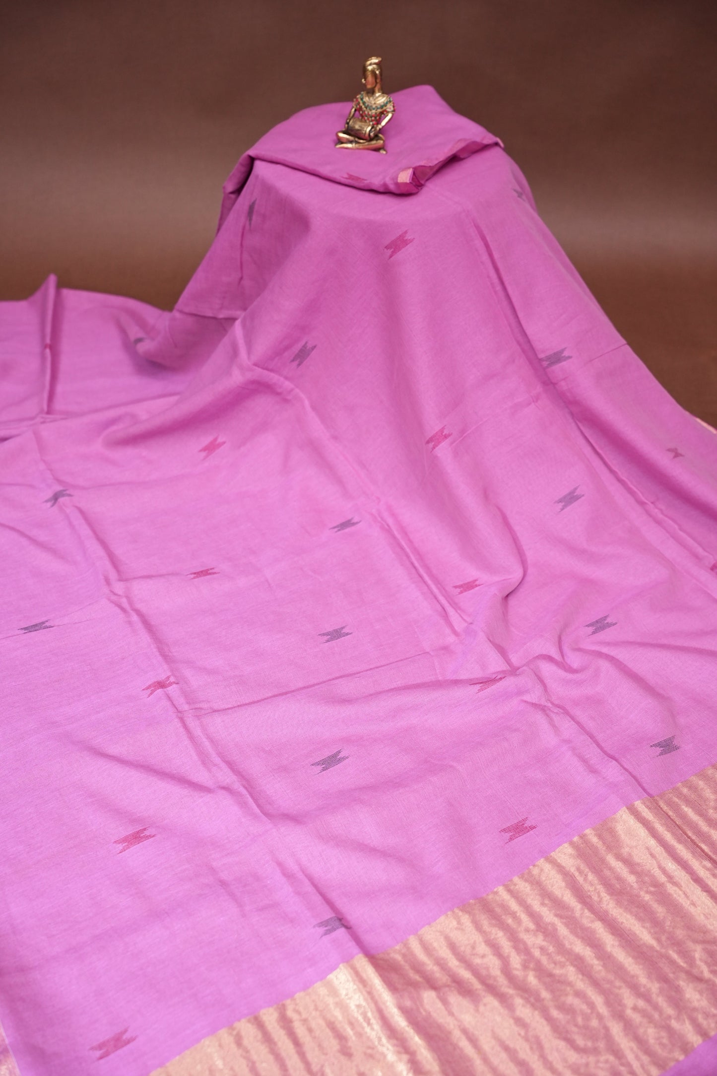 Soft Pure Cotton Saree - Soft Pink