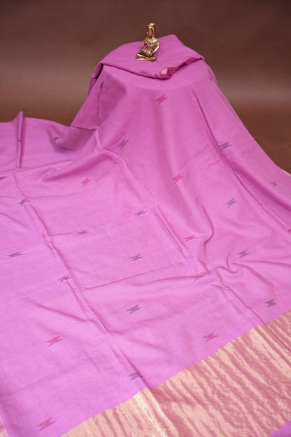 Soft Pure Cotton Saree - Soft Pink