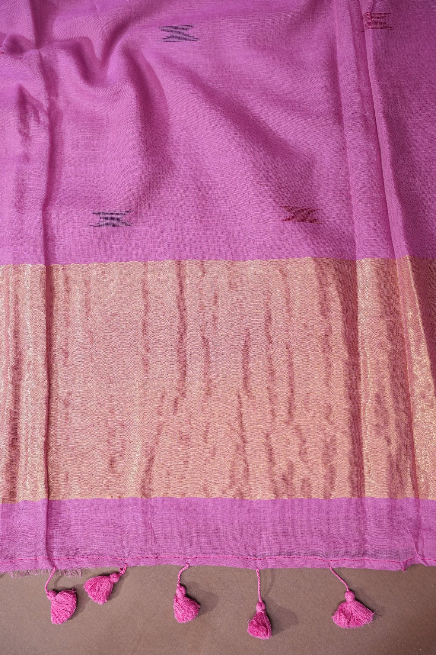 Soft Pure Cotton Saree - Soft Pink