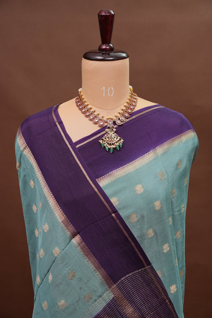 Crepe Silk Saree - Deep Purple