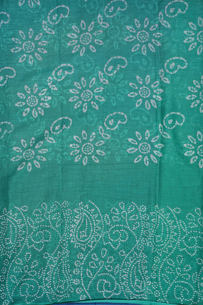 Batik Printed Mulmul Cotton Saree - Blue
