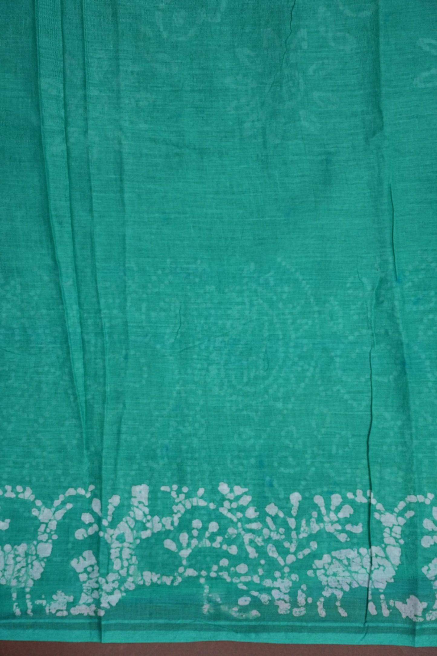 Batik Printed Mulmul Cotton Saree - Blue