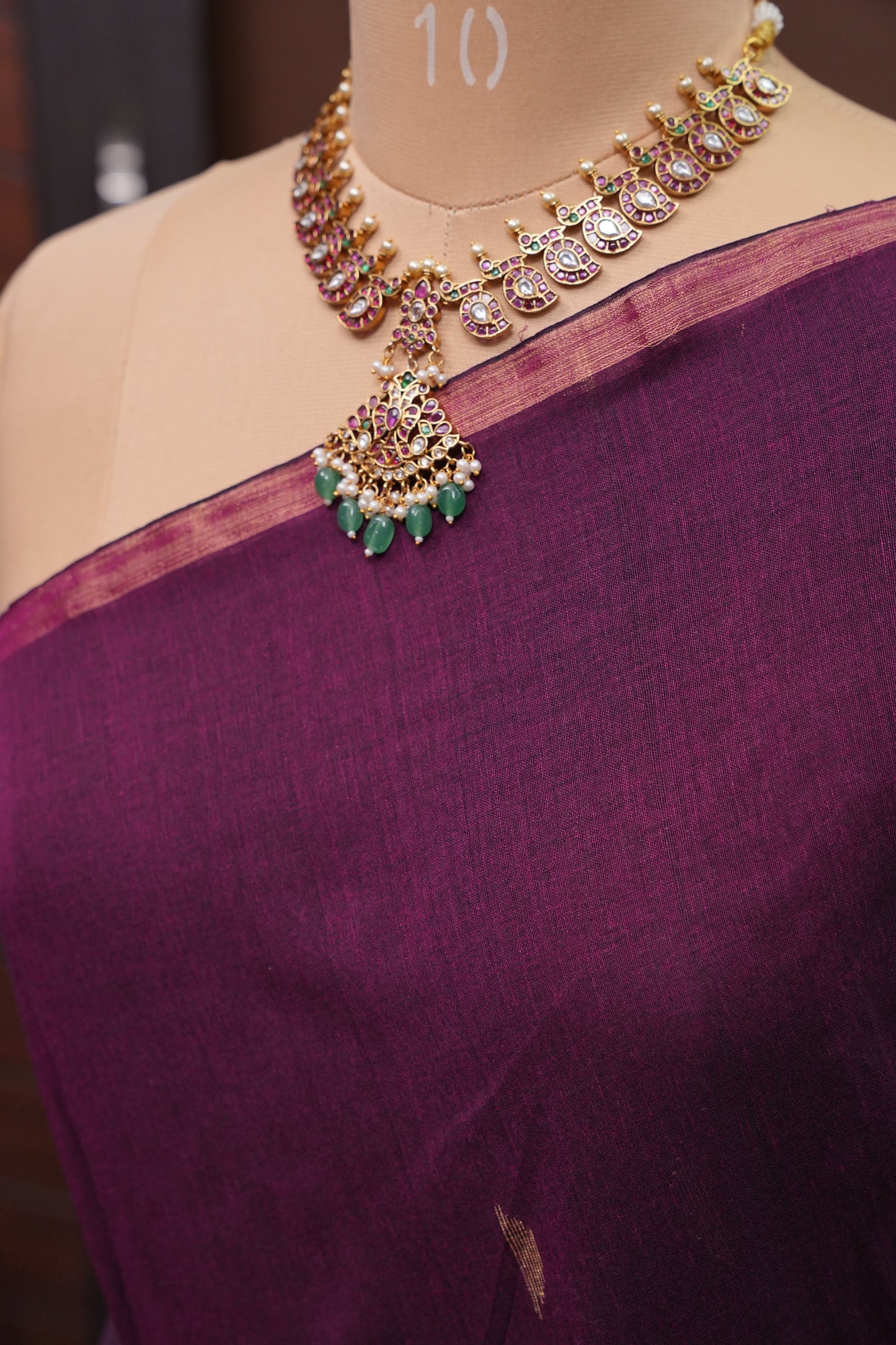 Soft Pure Cotton Saree - Wine