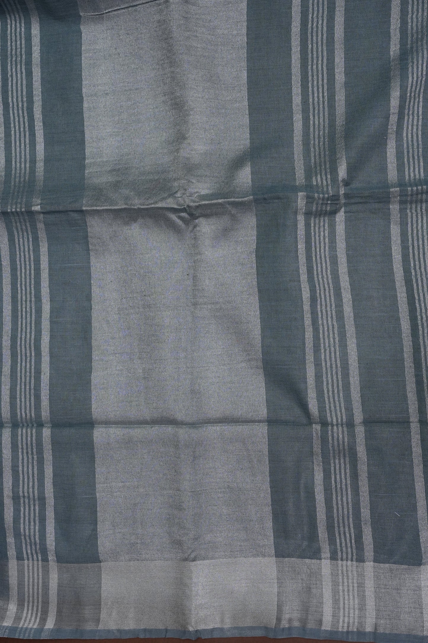 Pure Linen Saree with Tassles - Grey