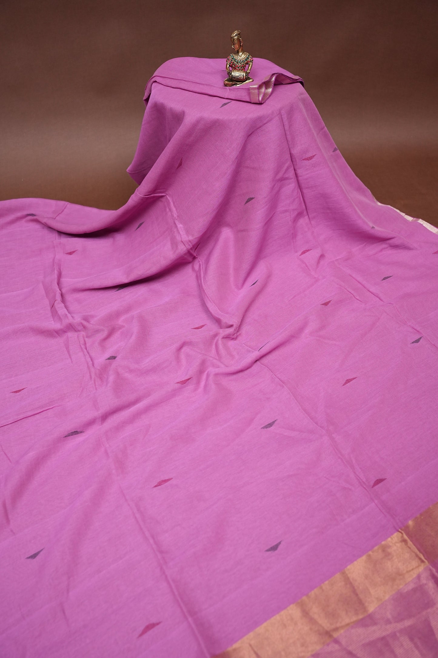 Soft Pure Cotton Saree - Soft Pink