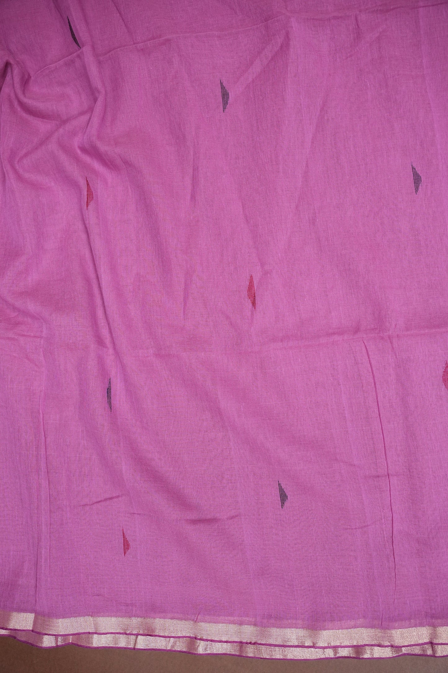 Soft Pure Cotton Saree - Soft Pink