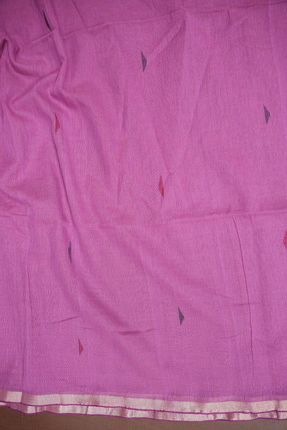 Soft Pure Cotton Saree - Soft Pink
