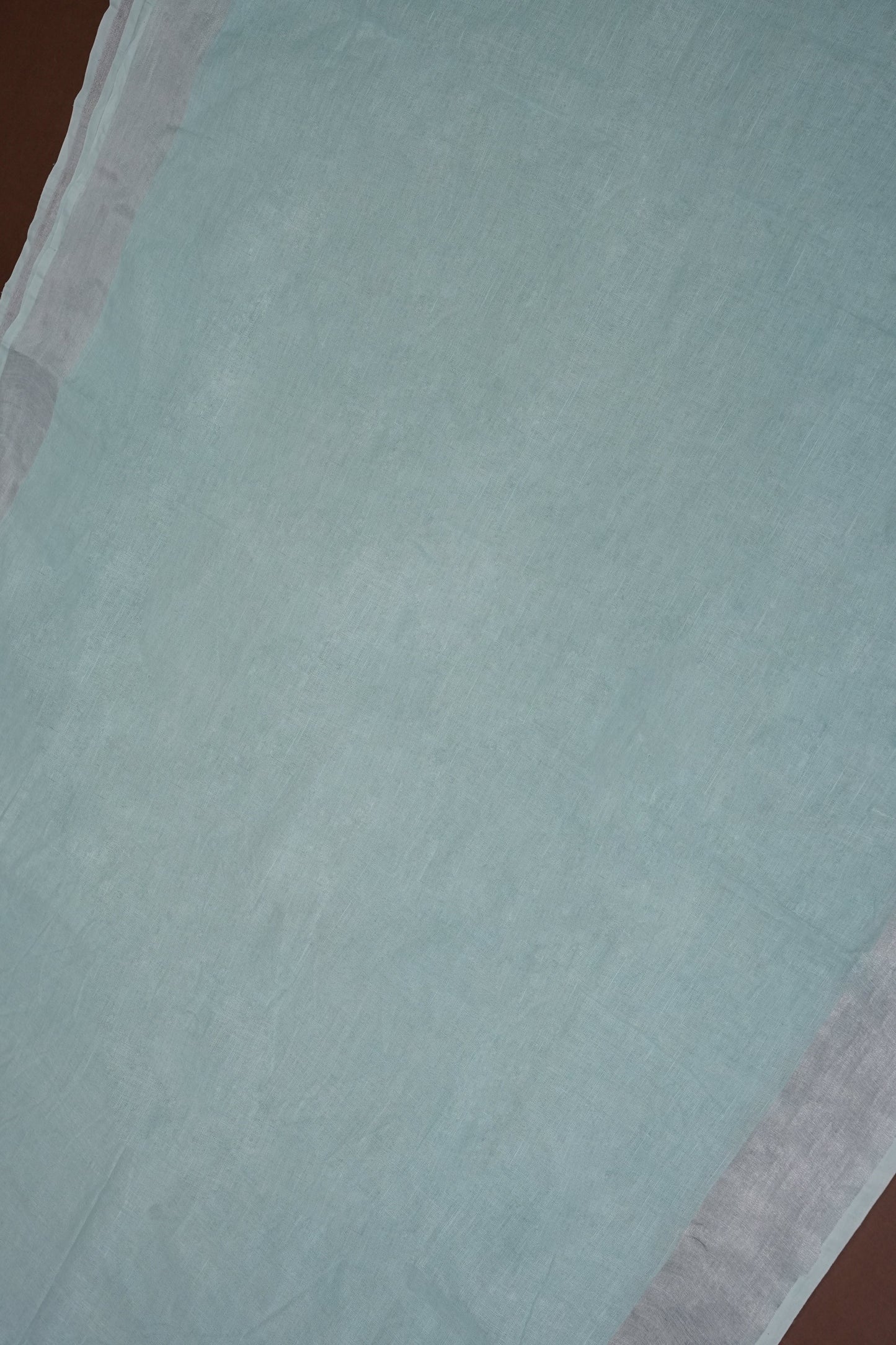 Pure Linen Saree with Tassles - Ice Blue