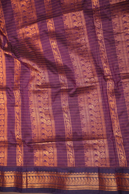 Checkered Kalyani Cotton Silk Saree - Yellow