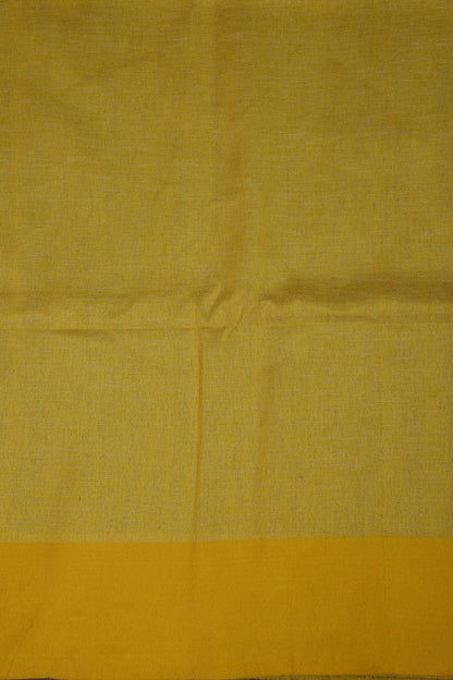 Pure Linen Saree with Tassles - Grey & Yellow