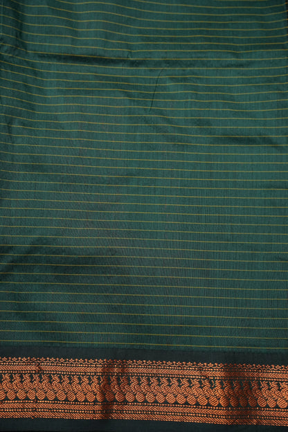 Checkered Kalyani Cotton Silk Saree - Orange