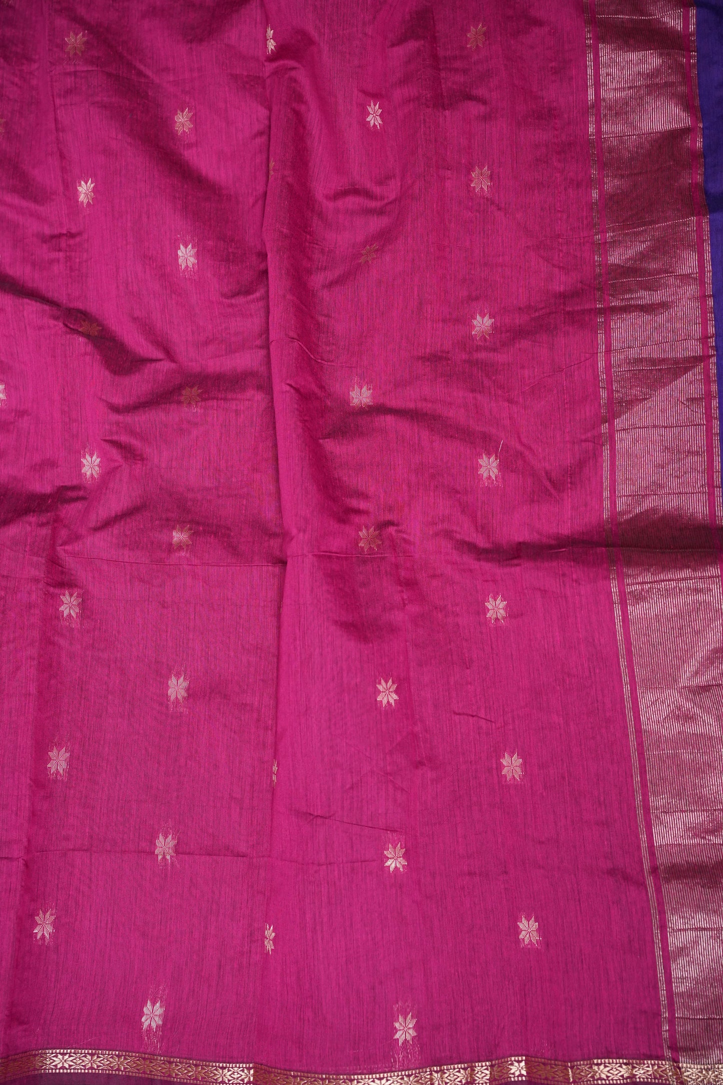 Maheshwari Silk Cotton Saree - Royal Blue