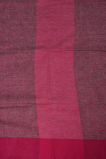 Pure Linen Saree with Tassles - Grey & Pink