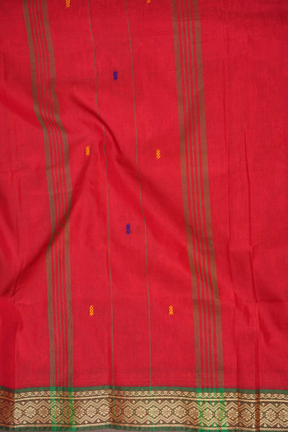Soft Cotton Saree - Red