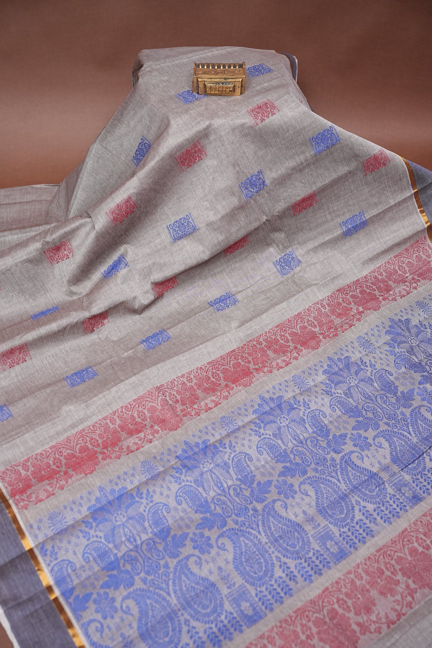 Chettinad Cotton Saree - Grey