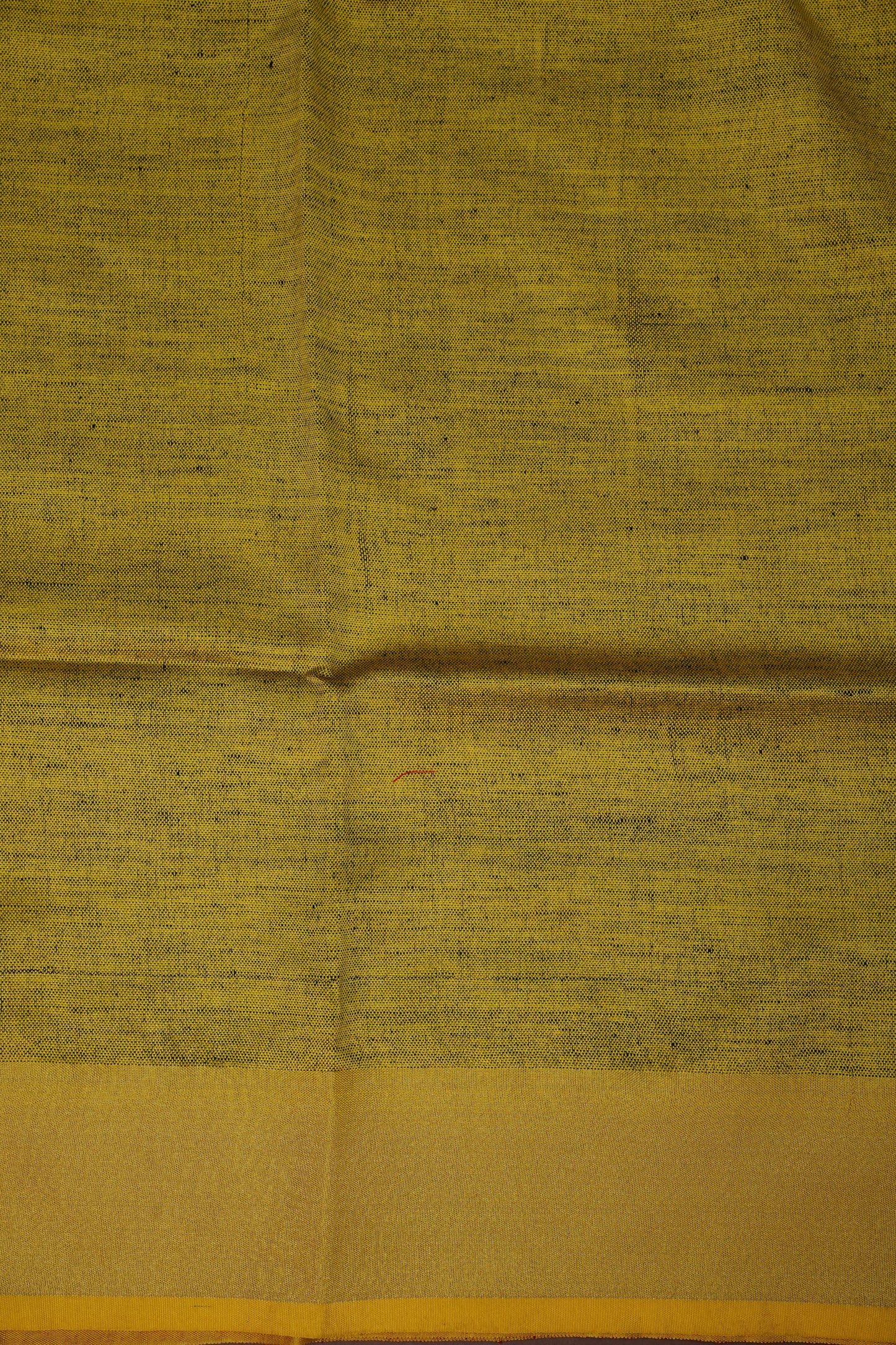 Pure Linen Saree with Tassles - Maroon & Mustard Yellow