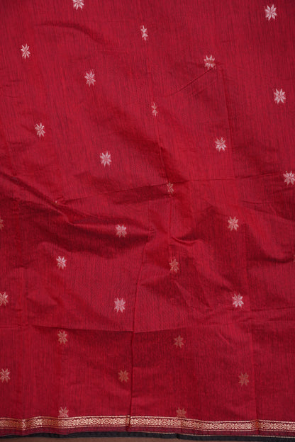Maheshwari Silk Cotton Saree | Coffee with Red