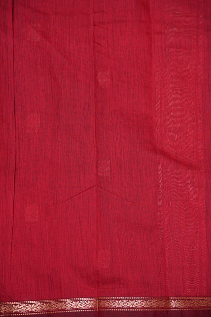 Maheshwari Silk Cotton Saree | Coffee with Red