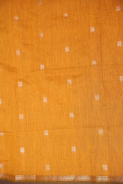 Maheshwari Silk Cotton Saree - Black & Mustard