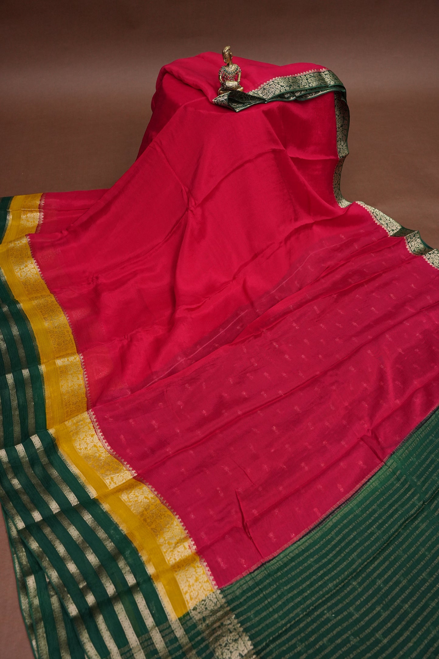 Georgette Crepe Sarees - Rani Pink