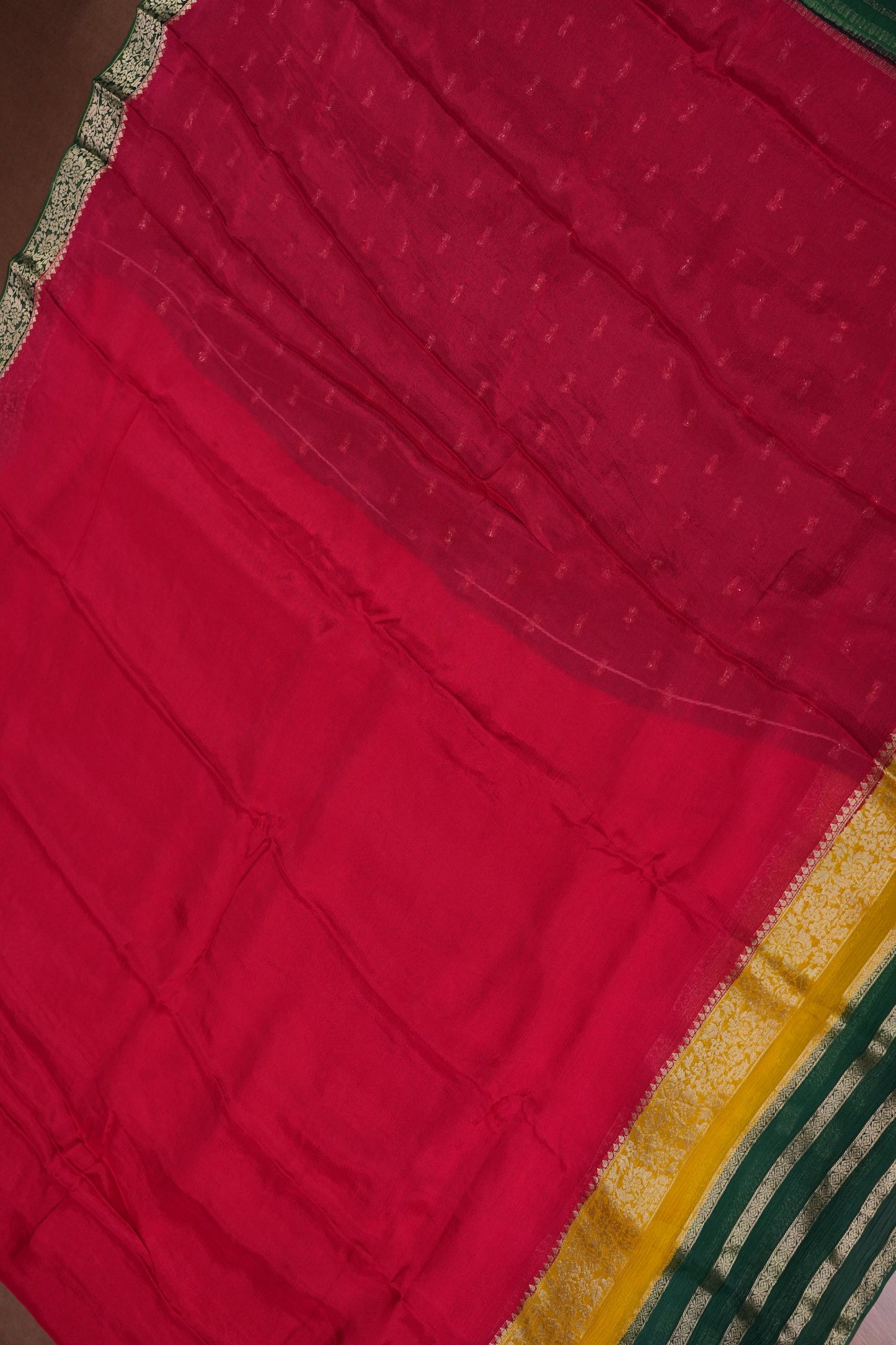 Georgette Crepe Sarees - Rani Pink