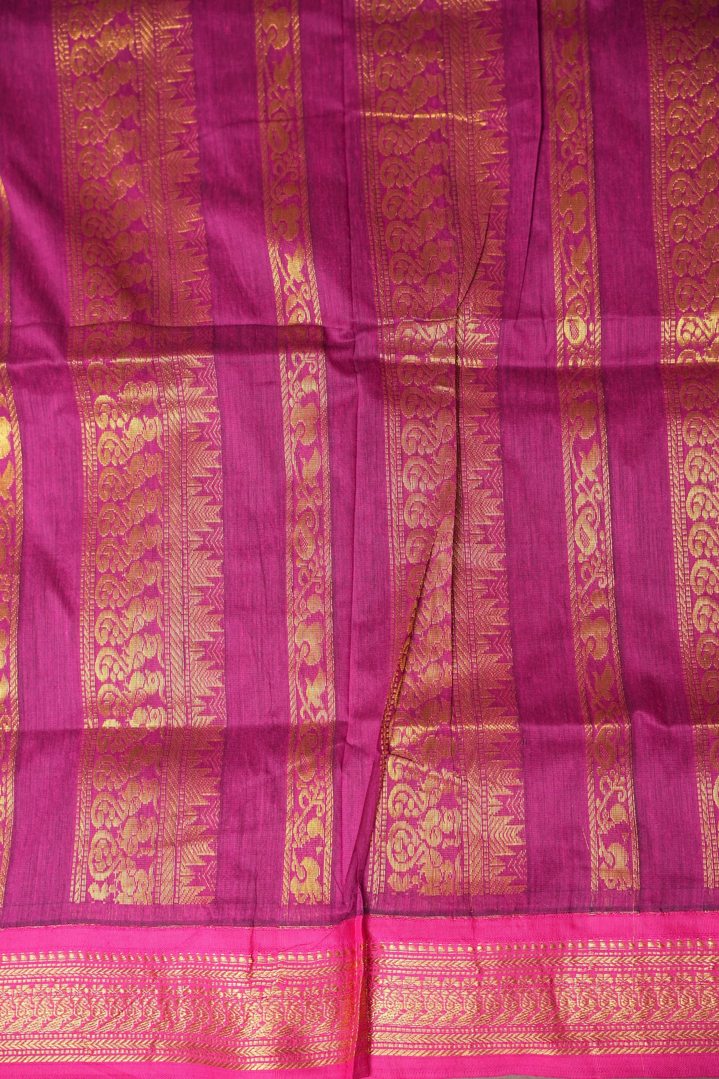 Kalyani Cotton Silk Saree - Blue and Pink