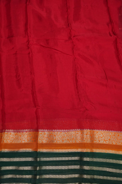 Georgette Crepe Sarees - Deep Red