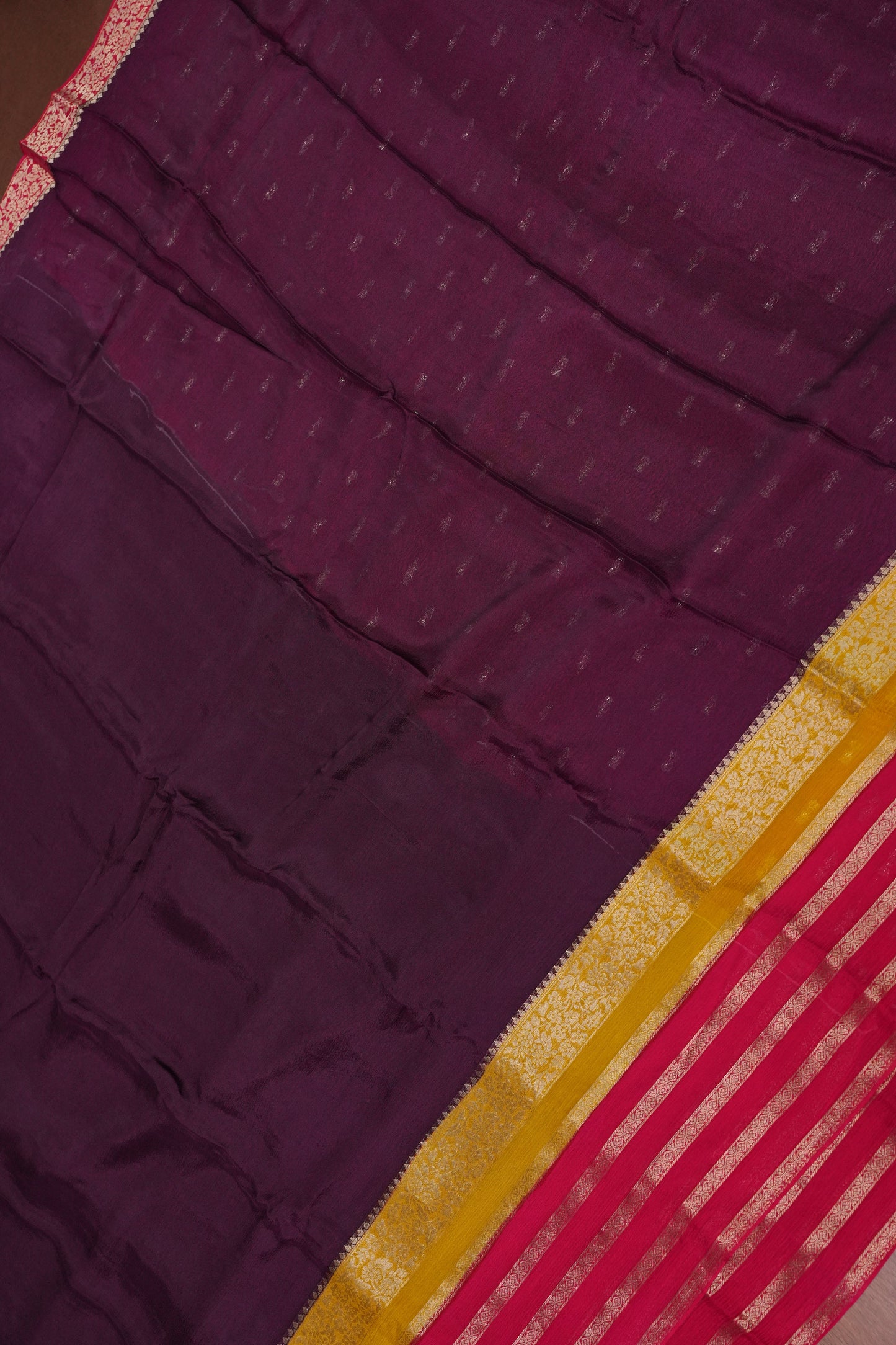 Georgette Crepe Sarees - Deep Brinjal Purple