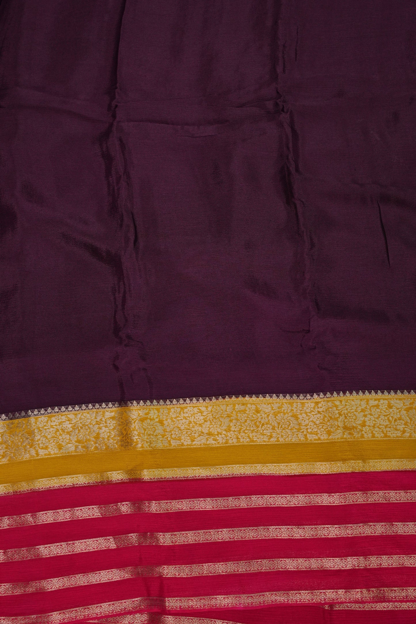 Georgette Crepe Sarees - Deep Brinjal Purple
