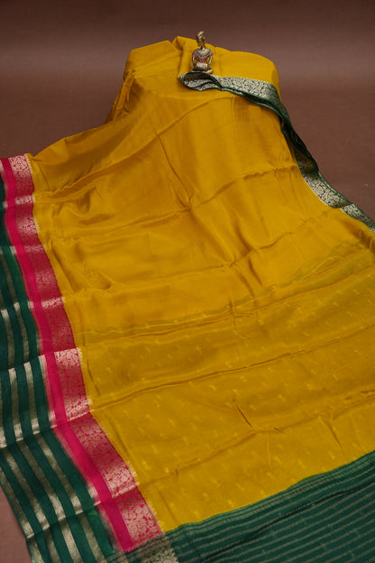 Georgette Crepe Sarees - Mustard