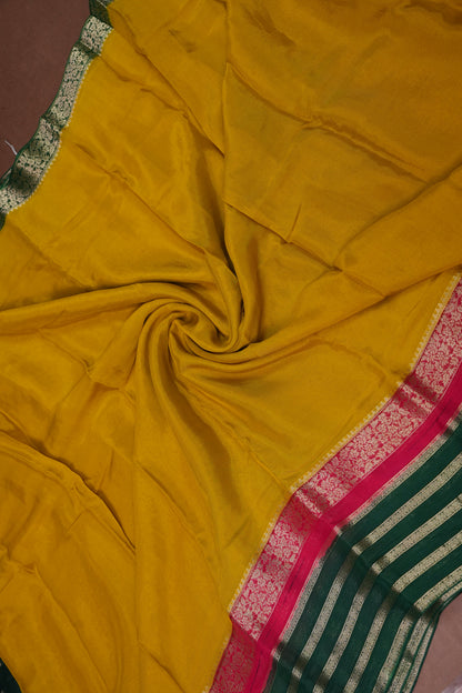 Georgette Crepe Sarees - Mustard
