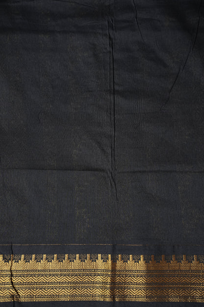 Kalyani Cotton Silk Saree - Grey with Black border