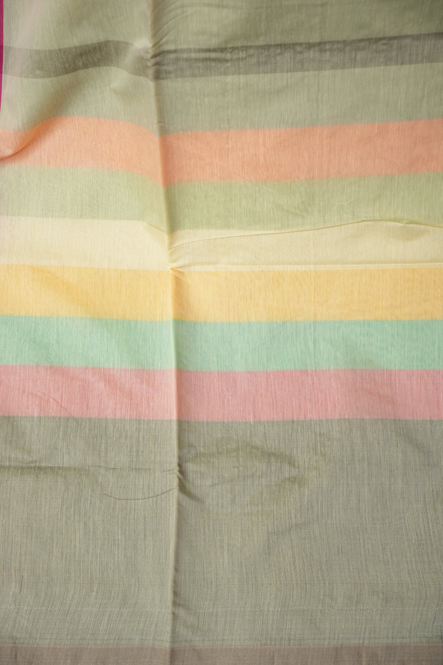 Checkered Cotton Saree - Beige