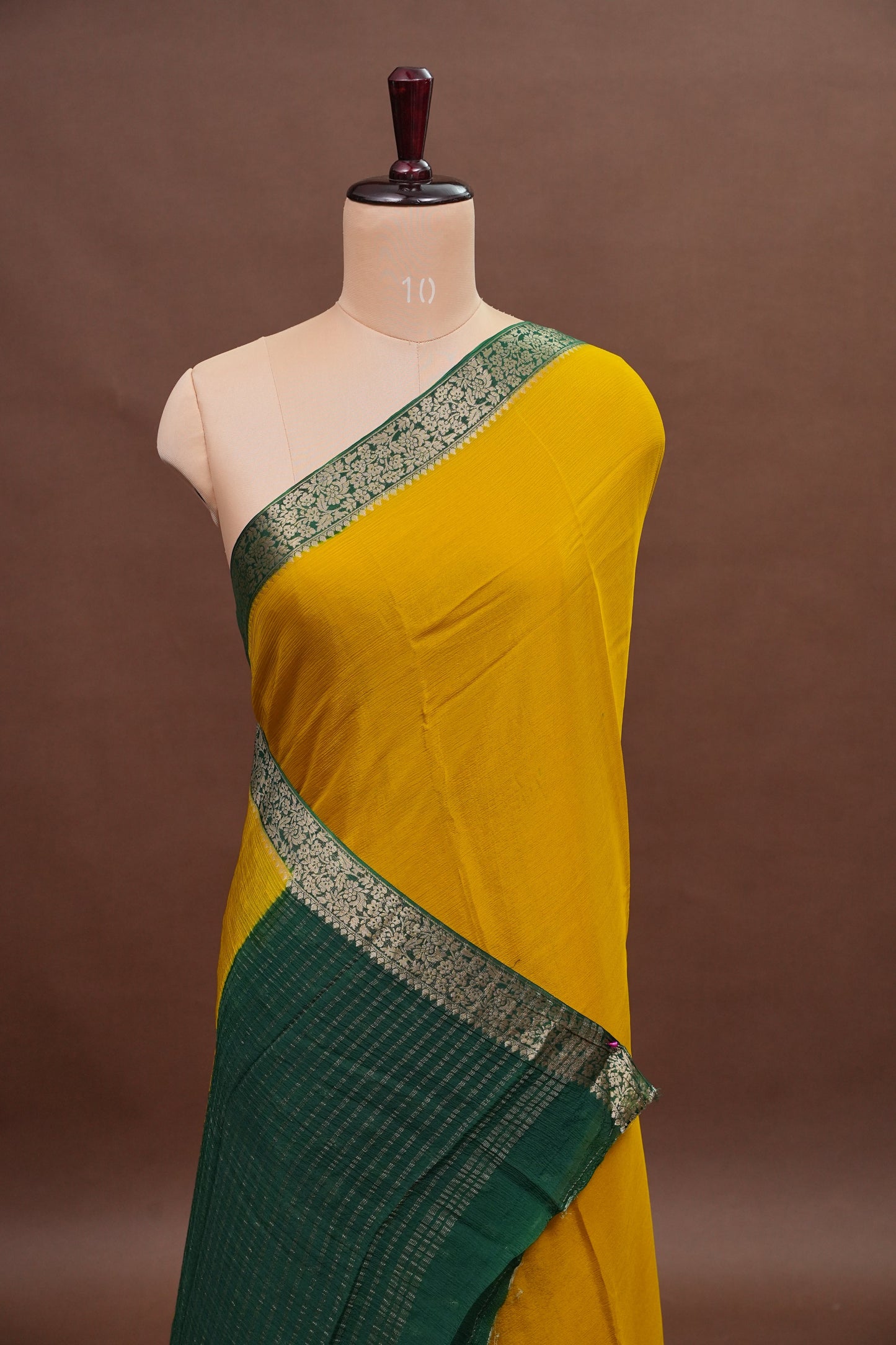 Georgette Crepe Sarees - Mustard