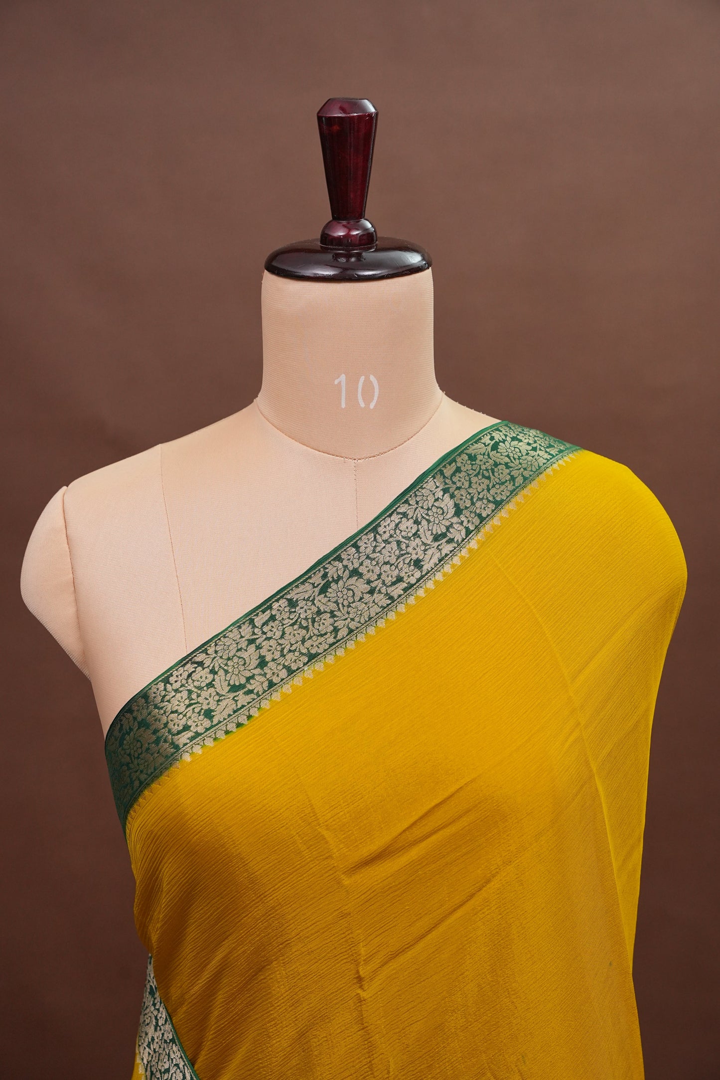 Georgette Crepe Sarees - Mustard