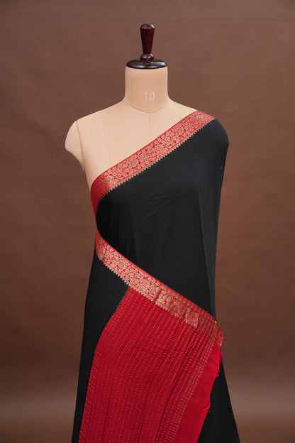 Georgette Crepe Sarees - Black