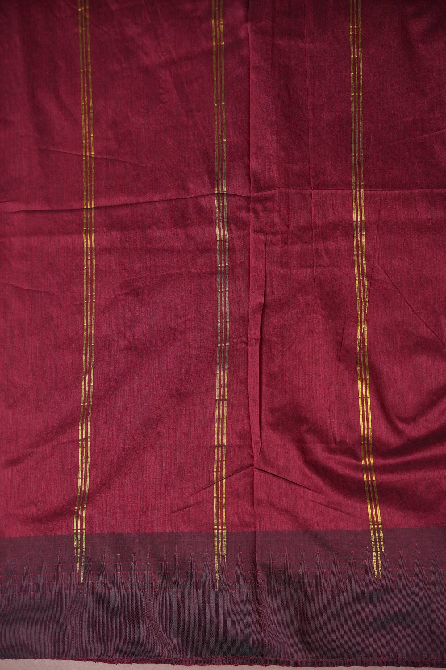 Temple Border Silk Cotton Saree - Green and Maroon