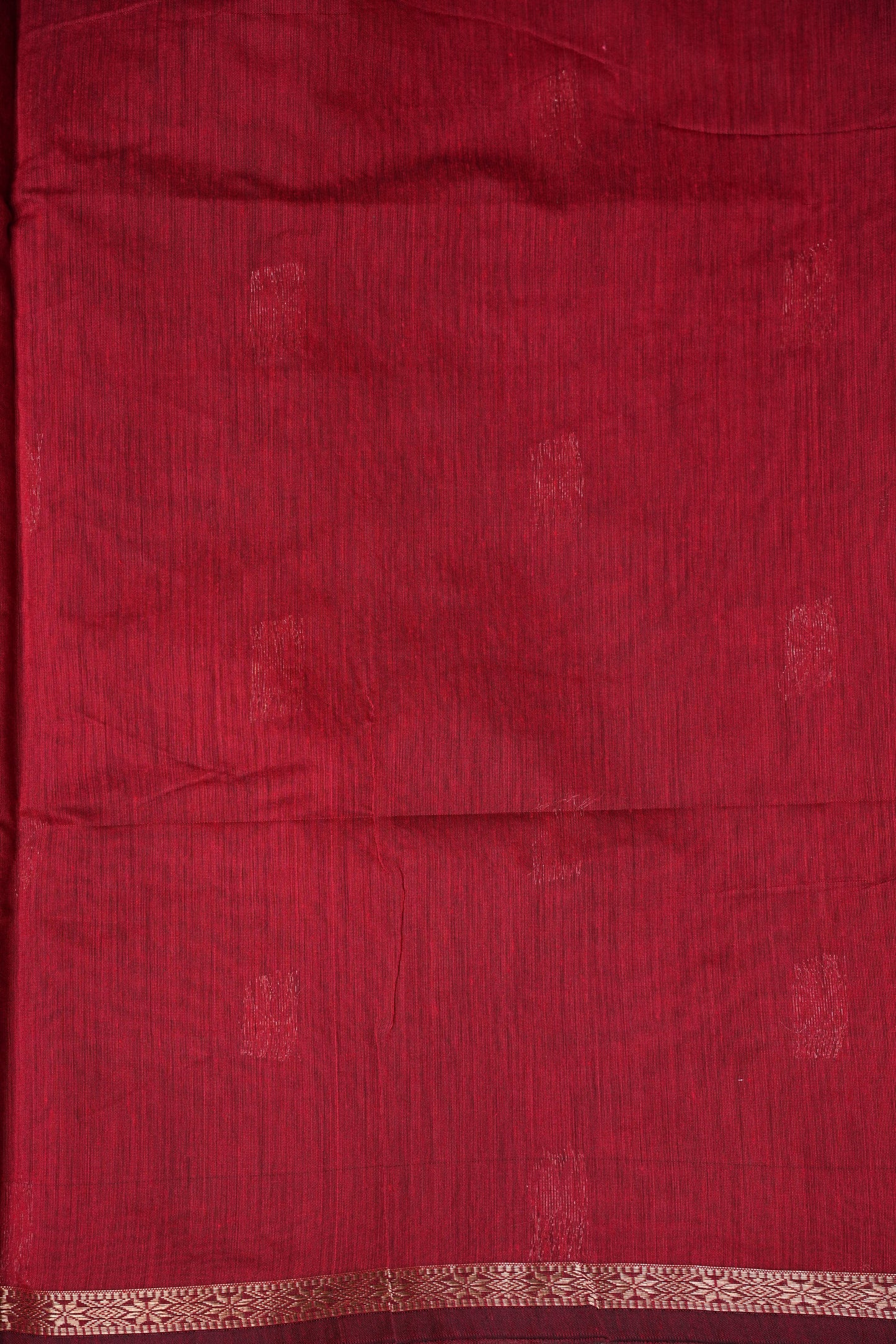 Maheshwari Silk Cotton Saree - Bottle Green & Red