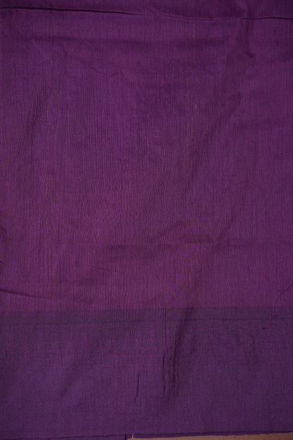 Temple Border Silk Cotton Saree - Peach and Purple