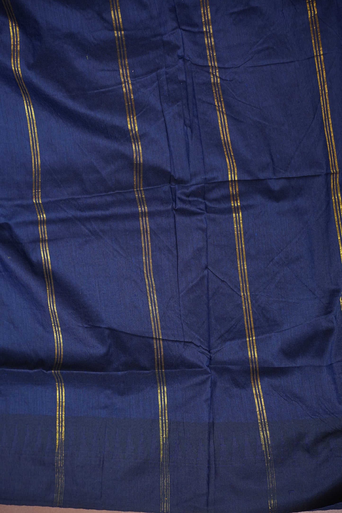 Temple Border Silk Cotton Saree - Green and Blue