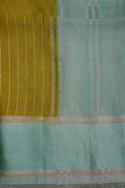 Crepe Silk Saree - Mehendi Green