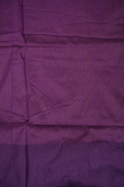 Temple Border Silk Cotton Saree - Green and Purple