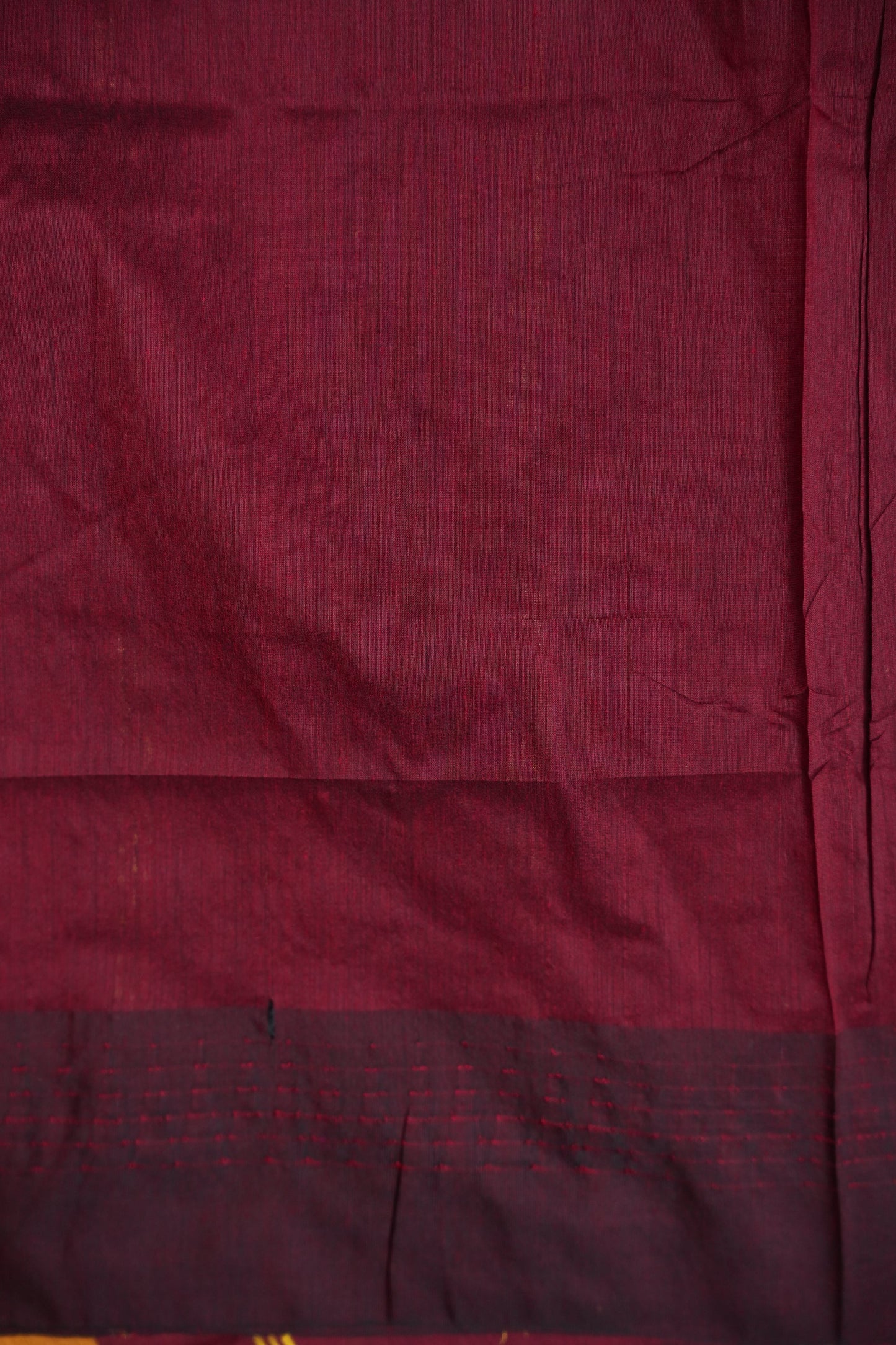 Temple Border Silk Cotton Saree - Mustard Yellow and Maroon