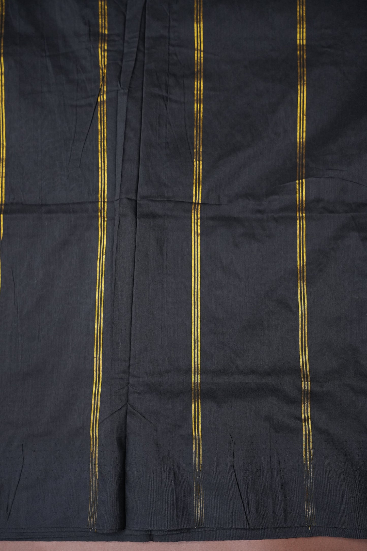 Temple Border Silk Cotton Saree - Pink and Black