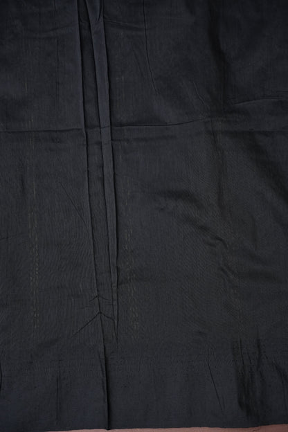 Temple Border Silk Cotton Saree - Pink and Black