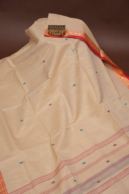 Soft Cotton Saree - Beige