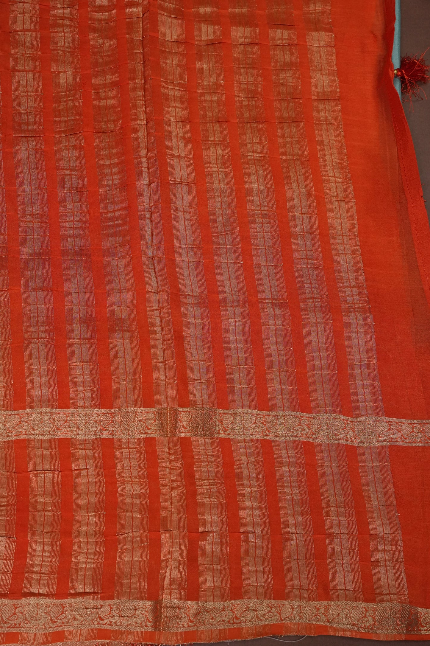 Crepe Silk Saree - Aqua Blue